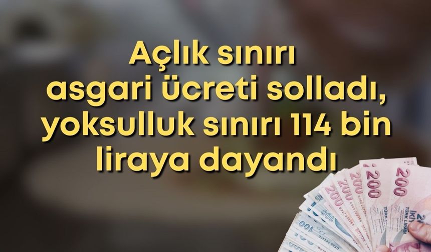 Açlık sınırı asgari ücreti solladı, yoksulluk sınırı 114 bin liraya dayandı