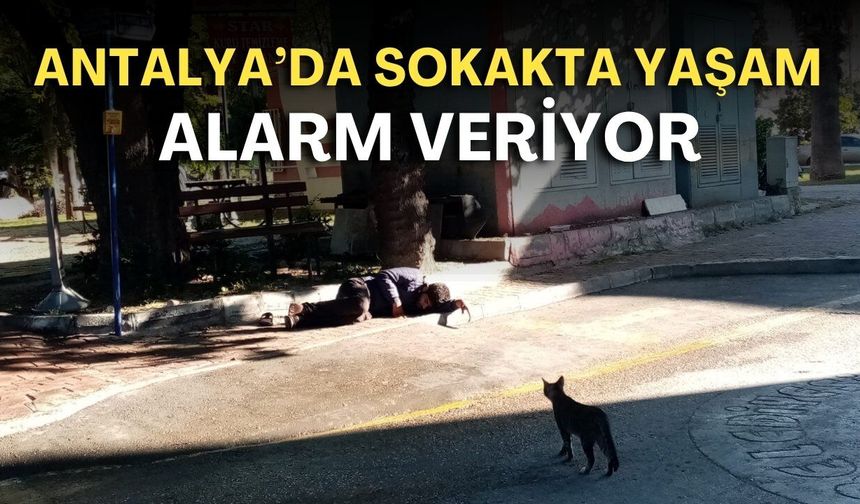 Antalya’da sokakta yaşam alarm veriyor! Parklar, ve kaldırımlar evsizlere ev oldu