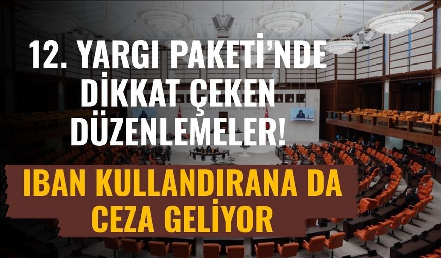 12. Yargı Paketi’nde dikkat çeken düzenlemeler! IBAN kullandırana da ceza geliyor