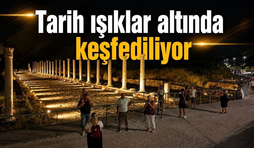 Side Antik Kenti'nde gece müzeciliğine yoğun ilgi: Tarih ışıklar altında keşfediliyor