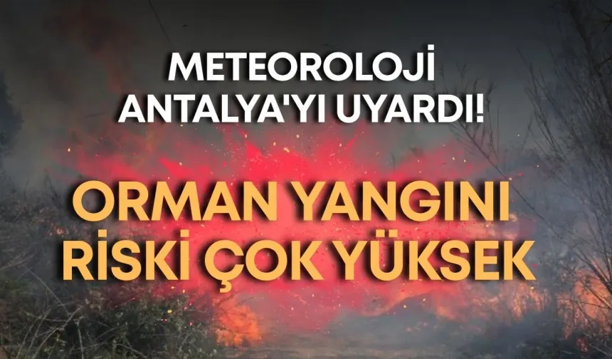 Meteoroloji Antalya'yı uyardı! Orman yangını riski çok yüksek