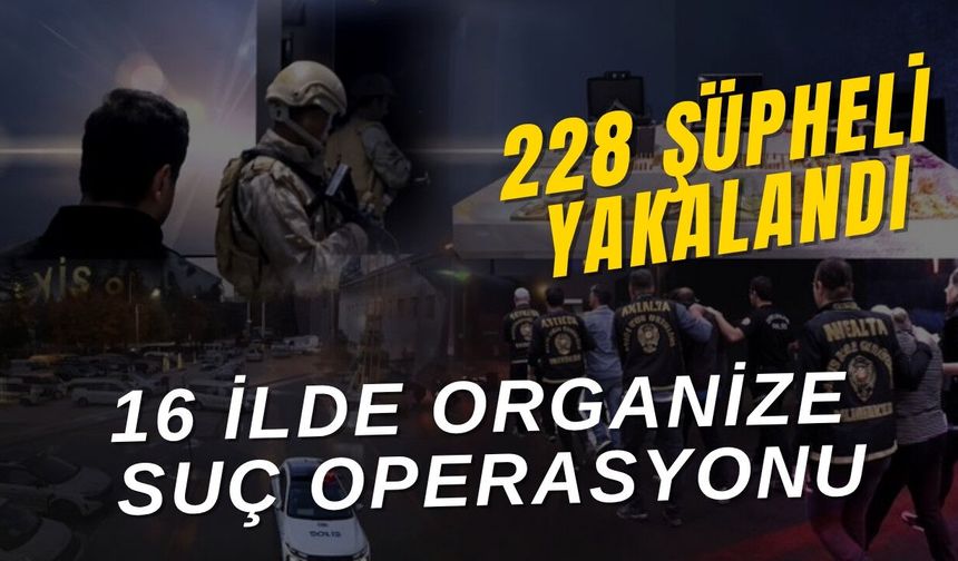 Antalya dahil 16 ilde organize suç operasyonu: 228 şüpheli yakalandı