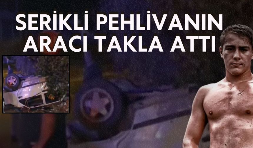 Serikli Pehlivan Manavgat'ta kaza yaptı! Otomobil şarampole yuvarlandı