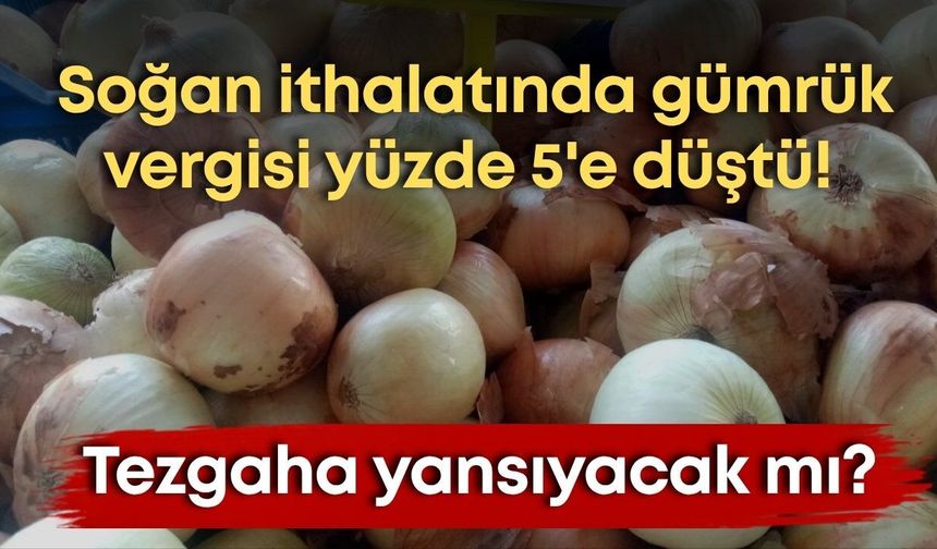 Soğan ithalatında gümrük vergisi yüzde 5'e düştü! Tezgaha yansıyacak mı?