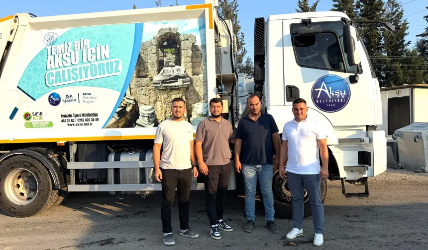 Aksu Belediyesi’nden Korkuteli’ye çöp kamyonu desteği