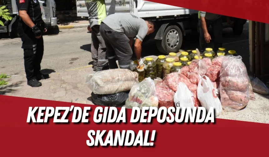 Kepez’de gıda deposunda skandal!