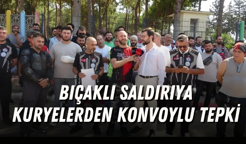 Antalya'da döner bıçaklı saldırıya kuryelerden konvoylu tepki