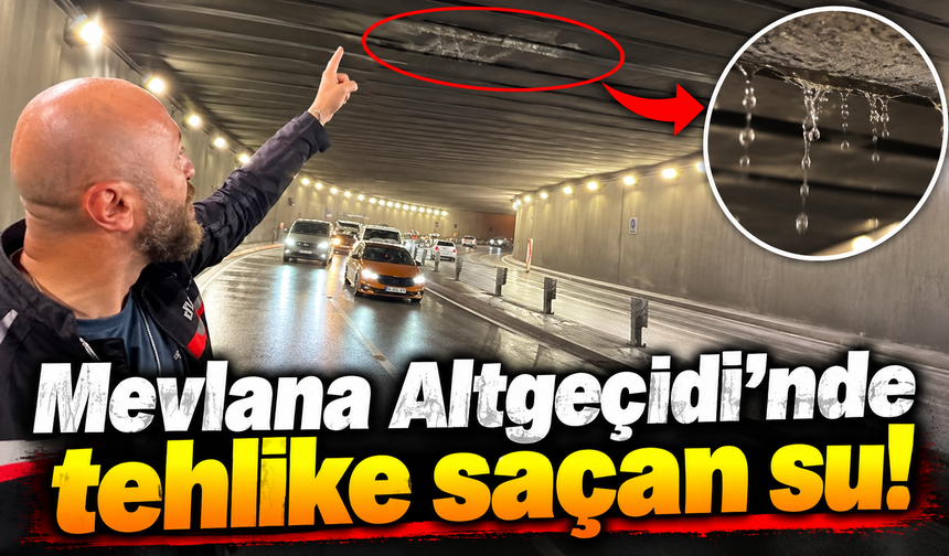 Mevlana Altgeçidi’nde tehlike saçan su! Motosiklet sürücüsü kaza yaptı