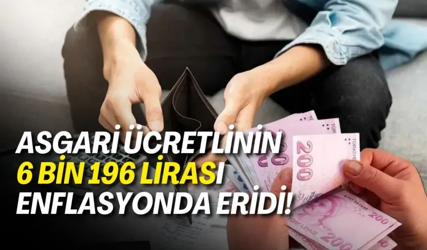 Asgari ücretlinin 6 bin 196 lirası enflasyonda eridi!