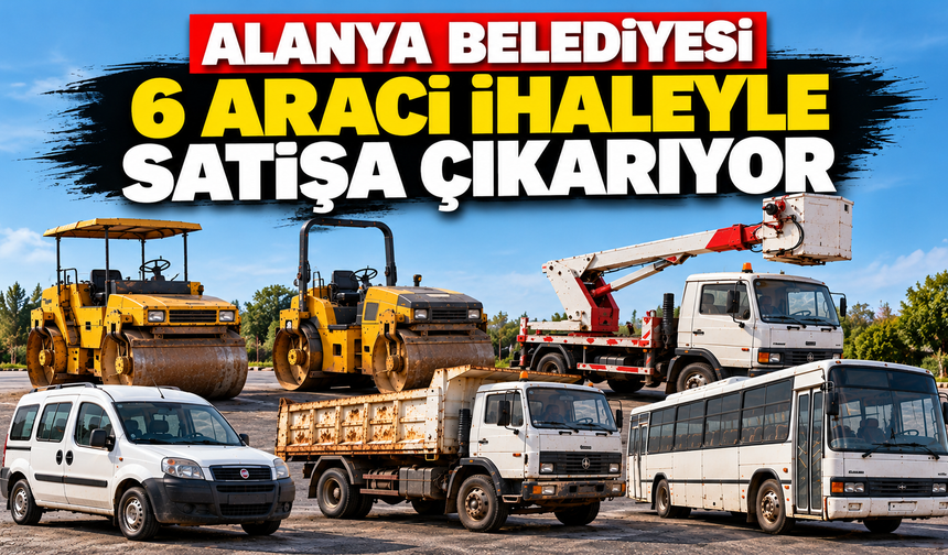Alanya Belediyesi 6 aracı ihaleyle satışa çıkarıyor