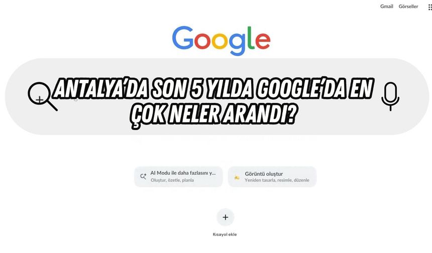 Antalya’da son 5 yılın Google aramaları belli oldu! İşte en çok merak edilenler