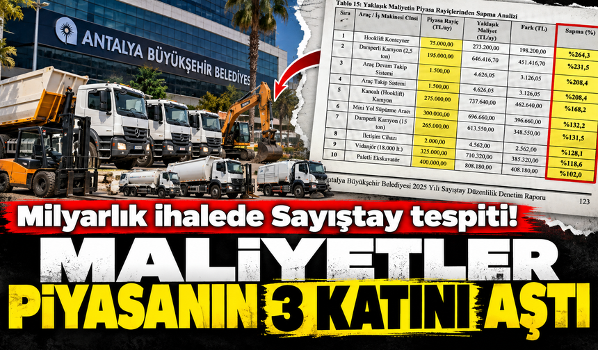 Milyarlık ihalede Sayıştay tespiti! Maliyetler piyasanın 3 katını aştı